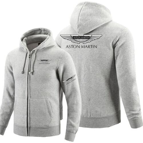 2020NEW Hoodies Aston Martin logo Printed Hoodie Fleece Long Sleeve Mans zipper Jacket Sweatshirt