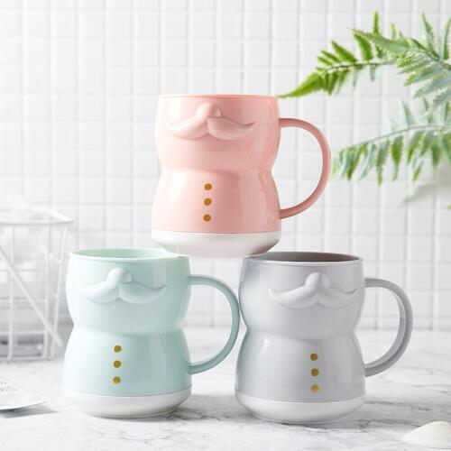 New Nordic Cartoon Mouth Cup Gentleman Shaped Cup Children Household Plastic Cup Daily Toothbrush Cup