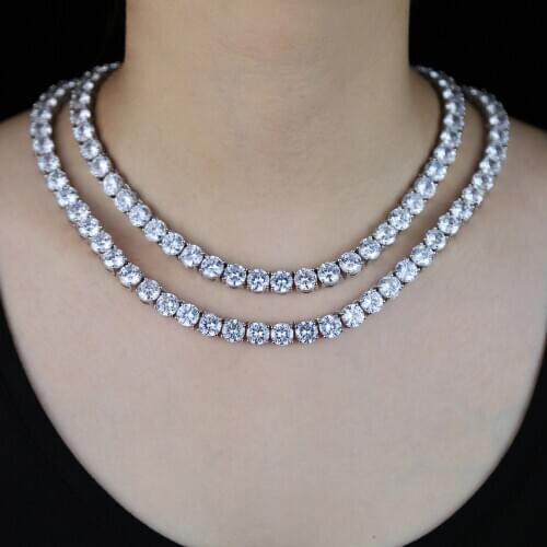 2021 New Fashion Punk Iced Out Hip Hop Shiny Necklace Paved White Cz Trendy Jewelry For Men/Women Wedding Gift Summer Style
