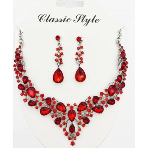 NEW FAHION Jewelry Sets For Women Wedding Party Jewelry Accessories Stud Earrings & Necklace Gift