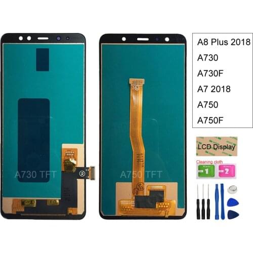 OLED For Samsung Galaxy A7 2018 A750 SM-A750F A750FN LCD For Samsung A8 Plus 2018 A730 A730F lcd Display Touch Screen Digitizer