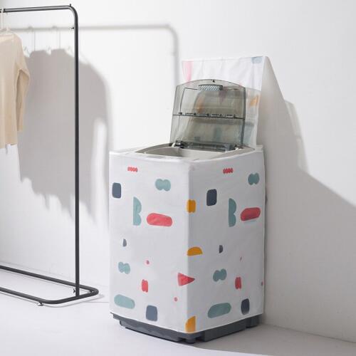 PEVA Washing Machine Dust Cover Roller Flip Washing Machine Cover Floral Geometric Washing Machine Dust Cover Yi Yue