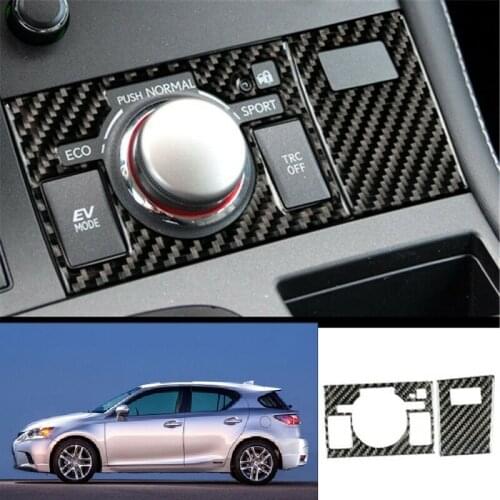 Fit For Lexus CT200h 2011-2017 Car Accessories Carbon Fiber Car Central Console CD Panel Window Control Outlet Trim