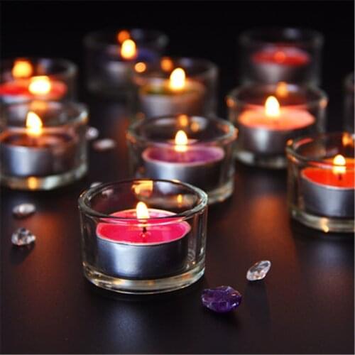 Cylinder Glass Tealight Candle Holders Christmas Small Cylinder Glass Candle Holder Decorative Velas Wedding Candlestick X6T001