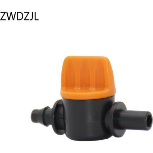 Garden tap 1/4 to 6mm irrigation water valve anti drip Mini Valve 4/7 hose waterstop connectors 1/4" barb Drip adapter 6pcs
