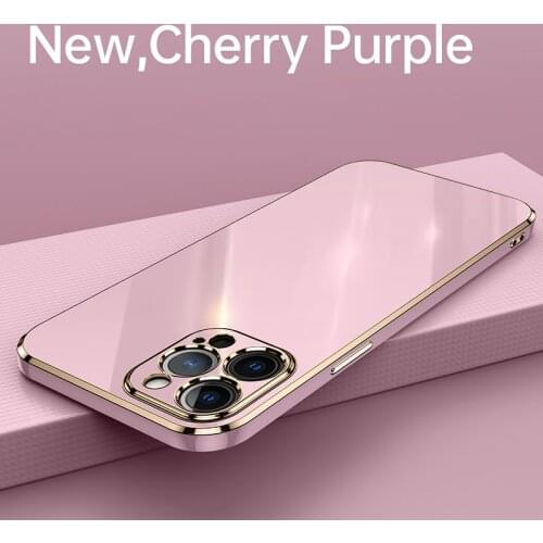 Luxury Cute Square Plating Silicone Phone Case For iPhone 12 11 Pro XS max SE XR 8 7 6 Plus Ultra-thin Lens Protection Cover