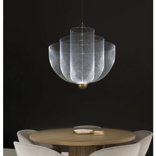 Modern LED pendant lights Grid metal fixtures Nordic luxury hanging lamp for living room hotel restaurant bedroom luminaires