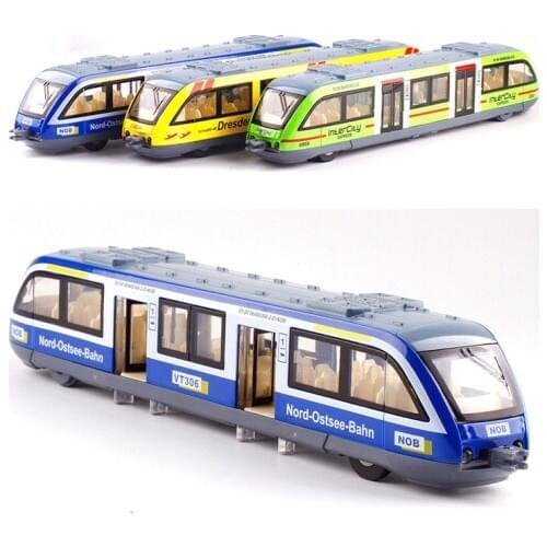 Alloy simulation subway sound light return force toy voice childrens toy train door can open childrens birthday gift