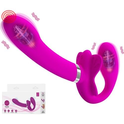 Strapless Strap-on Dildo Vibrators For Women 12 Speed Vibrating Double Penetration Strapon Vibrator Lesbian Sex Toys