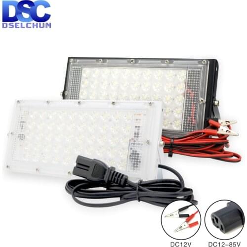 DC 12V-85V 50W Led Flood Light Outdoor Floodlight Spotlight 12v Volt Reflector Led Portable Security Light Connect with Battery