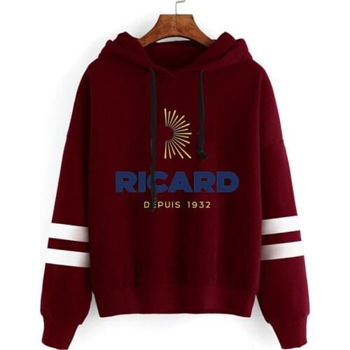 Ricard Print Spring Streetwear Tops Girls Women Gothic Oversized Hoodie Streetwear Womens Hip-hop Couple High Street Sweatshirts
