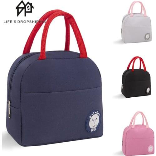 High-capacity Waterproof Lunch Insulation Box Bag for Women Kids Lunch Box Bag Tote Canvas Lunch Bag Insulation Package Portable