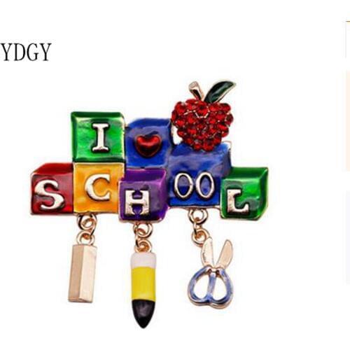 YDGY Fashion Creative Enamel Alloy Drop Oil Alphabet Brooch Girl Style Cute Cartoon Brooch