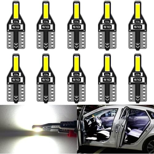 10pcs LED W5W T10 194 168 W5W 7020 2SMD Led Parking Bulb Auto Wedge Clearance Lamp CANBUS Bright White 6000K License Car Light