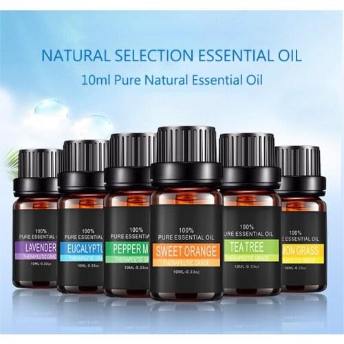 100% Pure Natural Essential Oils for Aromatherapy Diffusers Lavender Tea Tree Mint Lemon Water Soluble Relieve Stress Essence