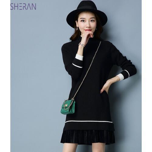 2018 New Fashion Autumn Winter Women Knitted Sweater Office Lady Turtleneck Long Sleeve Knitted Pullovers pull robe femme hiver