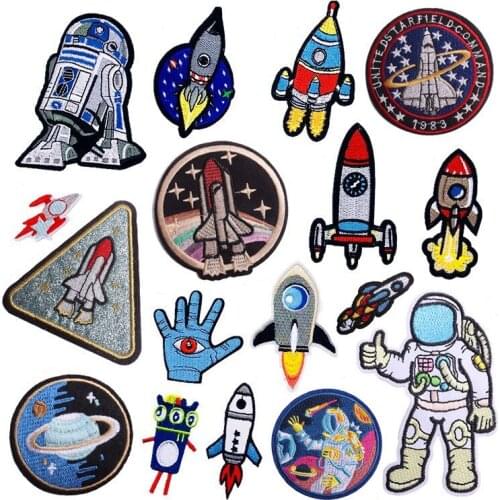 2021 Hot Alien Patch Rocket Planet Alien Observatory Computer Embroidery Astronaut Badge Alien Cloth Sticker