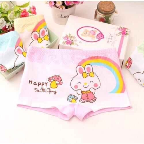 6pcs/lot 2020 Cartoon Kids Girls Underwear Cute rabbit Print Childrens Boxer Kid Pants 100%cotton Underpants Brief 2-12T