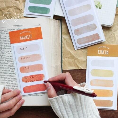 8 Pcs Watercolor Memo Pad Sticky Notes Adhesive Post Diary Planner Sticker Marker It Tag Stationery Office School Supplies E6309