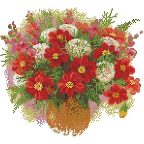 Watercolor dahlia patterns Counted Cross Stitch 11CT 14CT 18CT Chinese Cross Stitch Kit Embroidery Needlework Sets