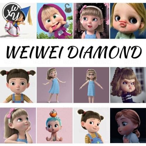 Diamond Painting Cartoon Cute Girl Diamond Painting Accessories Diamond Painting Kits for Adults Diamond Mosaic for Family Decor