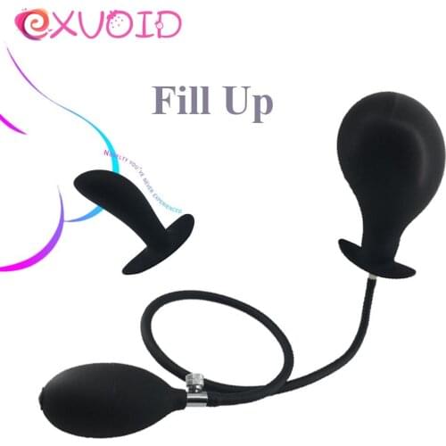 EXVOID Butt Vagina Dilator Inflatable Dildo Expandable Anal Plug Silicone G-spot Massage Sex Toys for Women Men Adult Products
