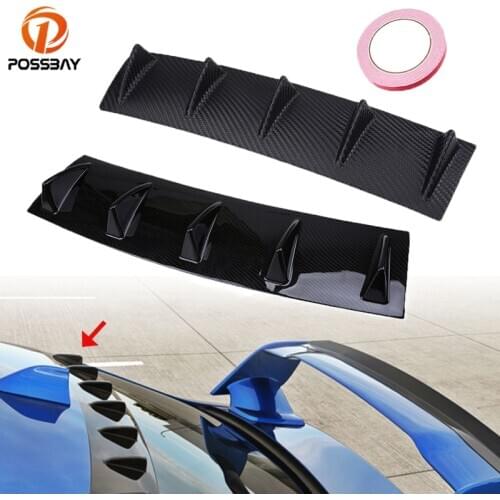 POSSBAY Car-styling Auto Rear Lower Bumper Lip Diffuser Spoiler ABS Shark Fin Universal Car Bumper Spoiler Splitter Accessories