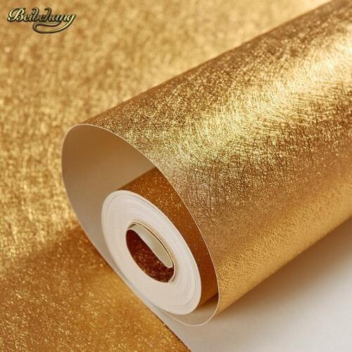 Beibehang Sandstone 3D Stereo Gold Foil PVC Wallpaper Living Room Sofa TV Background Vinyl Wall Paper Home Decor Wallcovering