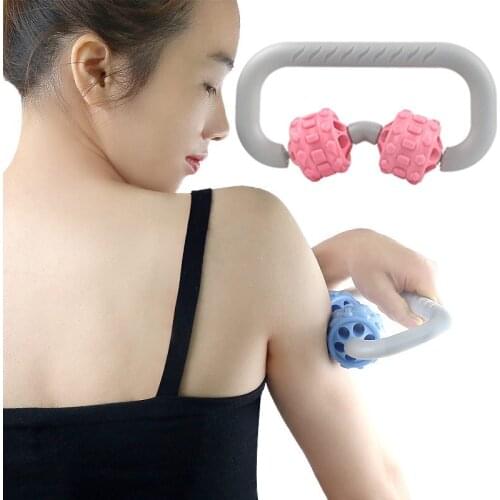 Double-wheeled Roller Manual Acupoint Muscle Relaxer Yoga Bodybuilding Massage Fashion Roller Yoga Sport PP Material Equipment