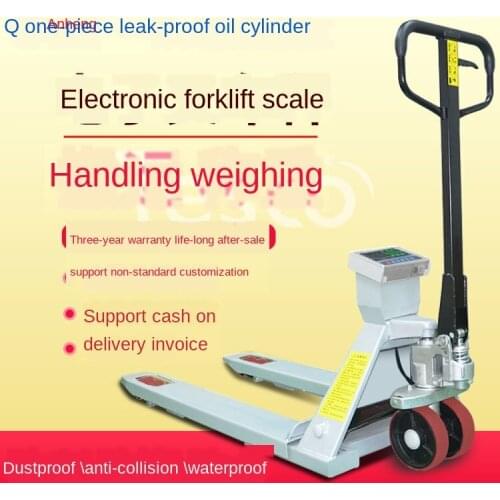 Electronic Forklift Scale 1t2T3 Ton Beef Weighing Handling Truck Manual Hydraulic Forklift with Printed Mobile Pound