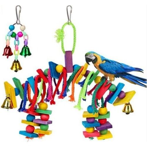 Parrot Bite Toy Pet Bird Smiley Face Simple Bell String 2-Piece Set