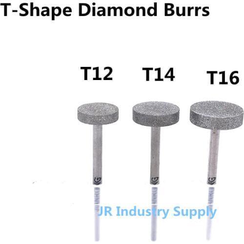Jrealmer T-Shape Diamond Burrs bits Dremel Burr Rotary Tool Grinding Head Engraving Etching Abrasive tool