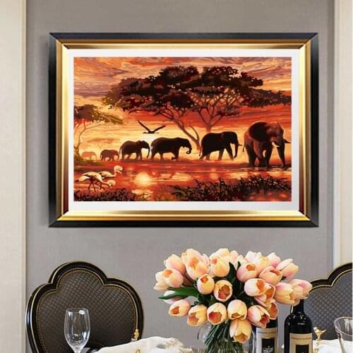 Custom Digital Oil Painting Picture Elephant Painting Paint Acrylic Handmade Adult Children Gift Wall Decoration by Digital Art