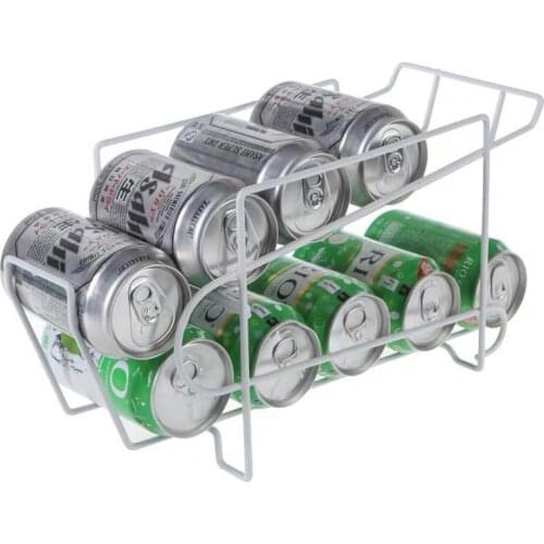 Kitchen Refrigerator Cans Organizer Shelf Desktop Double Layer Storage Cans Rack Beverage Soda Coke Beer Can Dispenser Holder