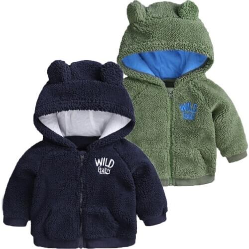 2020 New Born Baby Clothes Autumn Winter Hoodie Jacket Infant Baby Boys Girls Cute Cartoon Coat Thickening Warm Lamb Velvet Coat