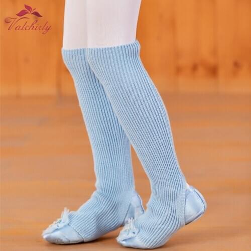Childrens Autumn and Winter Warm Leggings Knit Socks Stepping Tights Girls Dance Practice Leggings