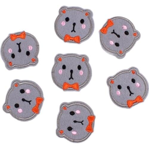 10pcs Cartoon Bear Patch Iron On Embroidery Cute Animal Sticker For Garments Accessories DIY Sewing Appliques for Clothes Repair