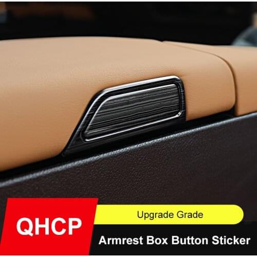 QHCP Car Armrest Box Button Cover Frame Stickers Stainless Steel 4Pcs/Set For Lexus ES200 260 250 300H 2018 2019 2020 Accessory