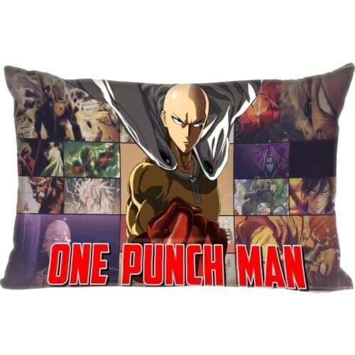 Big Size Anime One Punch Man Pillowcase Home Wedding Decorative Pillow Cover Rectangle Zipper Pillow Cases Satin Fabric A12.21
