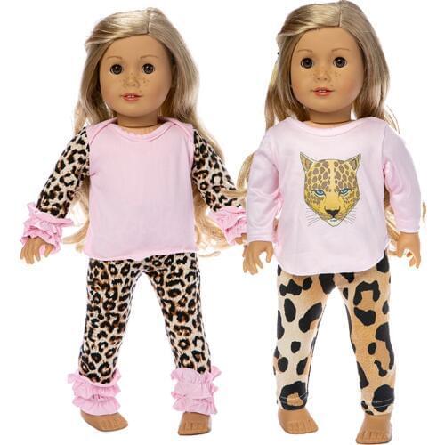 2019 New Leopard suit Fit for American Girl Doll Clothes 18-inch Doll , Christmas Girl Gift(only sell clothes)