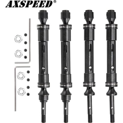 AXSPEED CVD Front & Rear Drive Shafts Assembly 115-138mm for 1/10 Traxxas Slash 4X4 Rustler VXL Stampede RC Crawler Car Parts