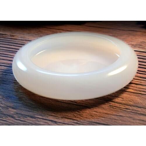 Natural Afghan white jade ashtray ornaments home office living room craft decoration gifts