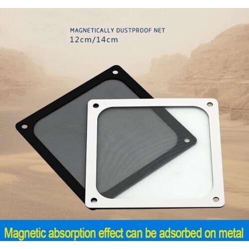 1PCS Computer fan dust-proof mesh 12cm /14cm filter dust net hood magnetic Case Fan dust-proof mesh hood black/white