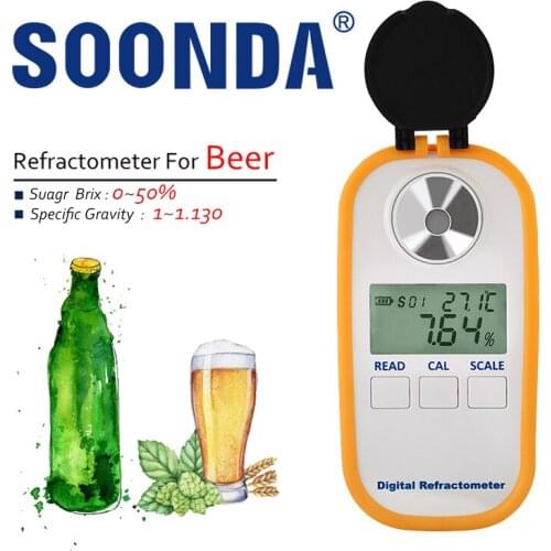 2-in-1 Beer Refractometer 0~50% Brix Wort 1~1.130 Specific Gravity Refractometer Tool Beer SG Hydrometer Brew Concentration Test