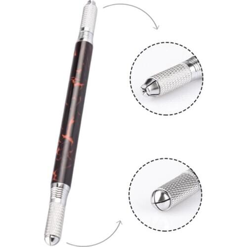 5pcs Manual Eyebrow Tattoo Pen For Double Needle Blade Embroidery Two Heads Permanent Makeup Microblading Pen