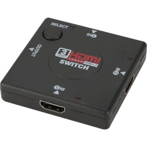RUISUI 1080P 3 Way HDMI-Compatible Splitter Mini 3 Port HDMI Switcher Box Selector for HDTV Computer Video Switcher 3 in 1 Out