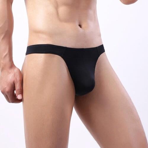 Men G-Strings Thong Underwear Ice Silk Sexy Gay Sissy Tanga Hombre Jockstrap Penise Bag Breathable Thin Men Underwear