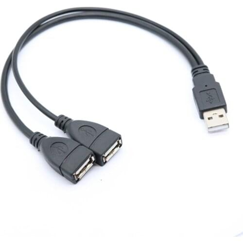 H7JA High Efficicency Data Transmission Cable 30cm Length USB Splitter Y Cable for Computer Laptop Digtal Products