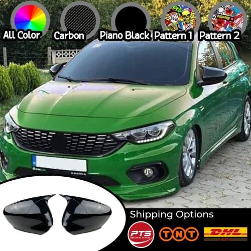 Mirror Cover For Fiat Egea Tipo Eu 2015-2020 Accessory Bright Black BAT BATMAN Case CAR Shields External Parts