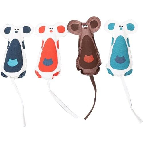 Legendog 4PCS Cat Chew Toy Mouse Bite Proof Realistic Kitten Play Mice Pet Squeaky Toy Cat Interactive Toy Kitten Chew Toy